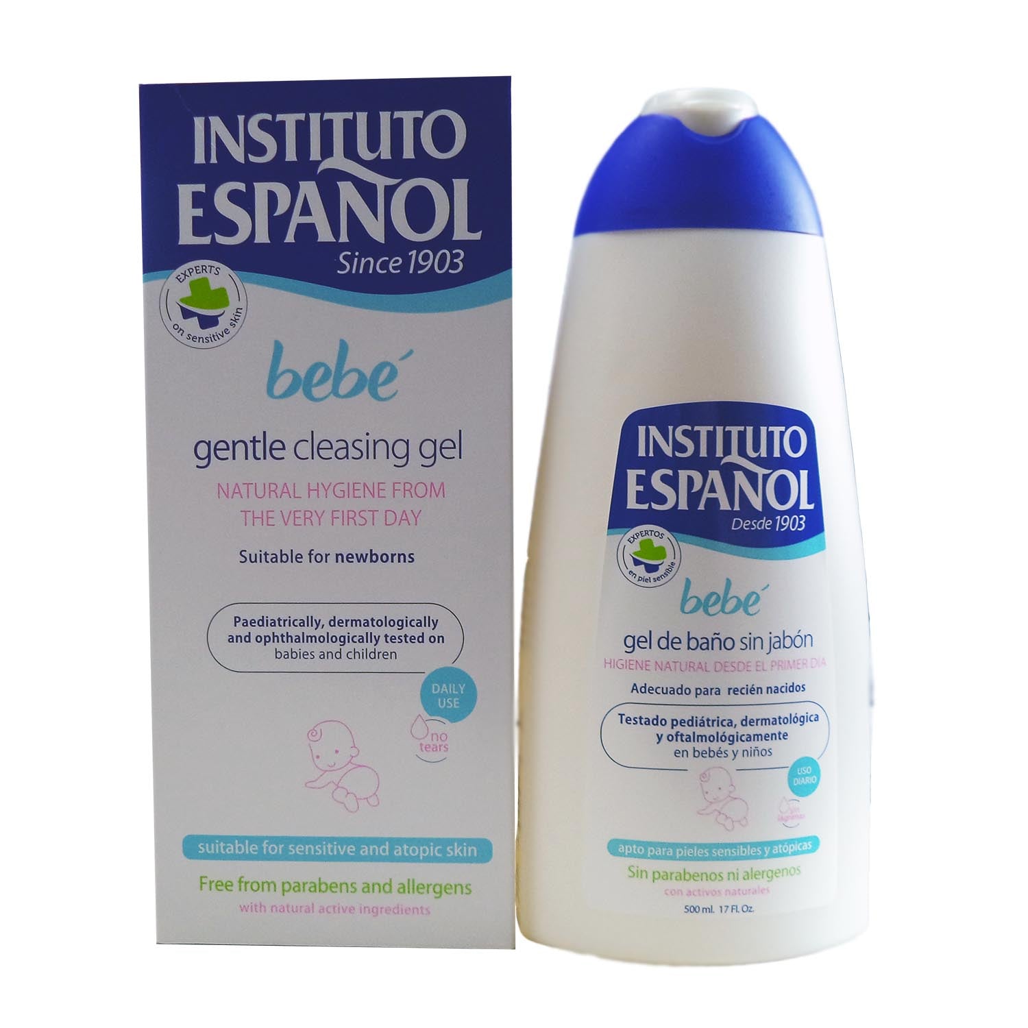 Instituto Español Bebe Gel Sin Jabon Recien Navido Piel Sensible Sin Alergenos 500Ml